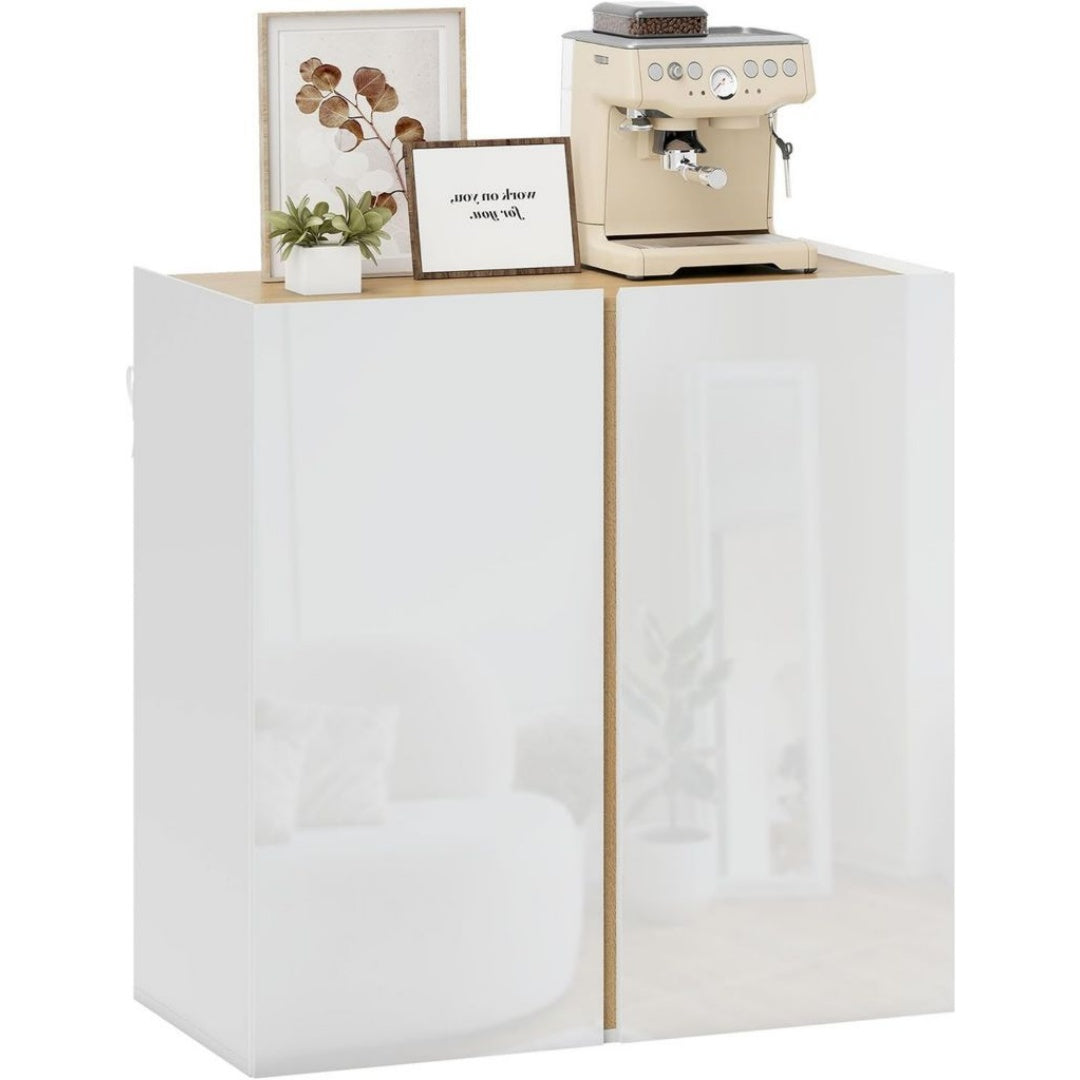 Meuble de Rangement en Panneau de Particules de Couleur Blanc