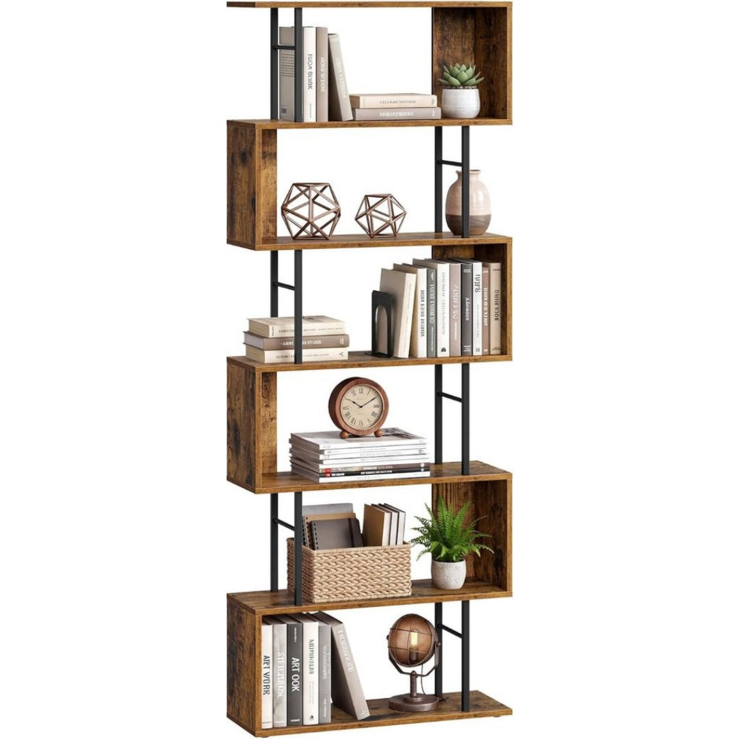Bibliotheque en Forme de S Noir en Acier