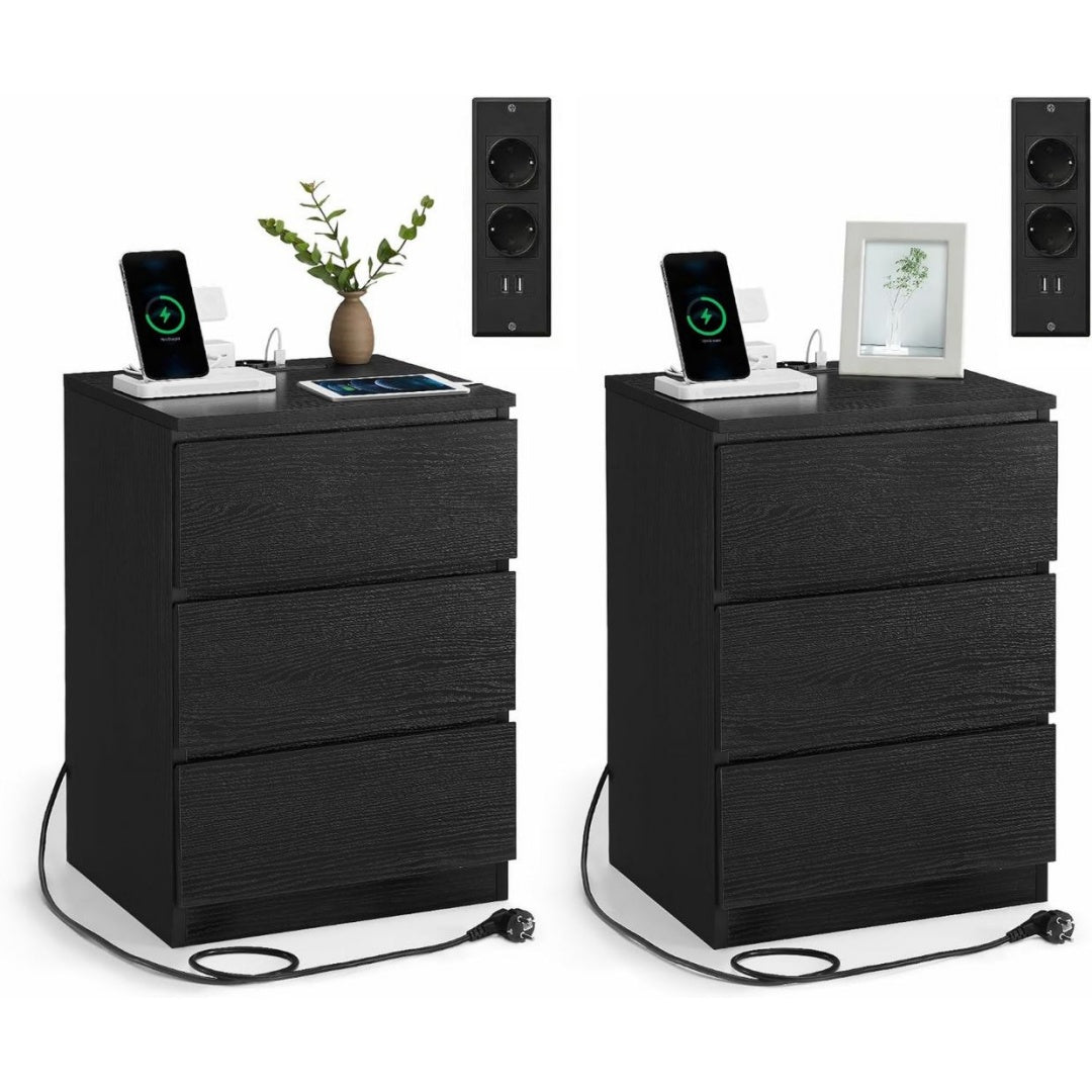Table d'Appoint Noir, Format 35 x 40 x 59 cm