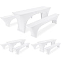 Tabouret 220 x 25 x 40 cm, Polyester Blanc