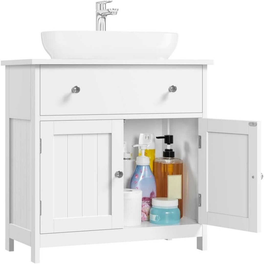 Meuble de Salle de Bain - MDF, Blanc, 60 x 30 x 60 cm
