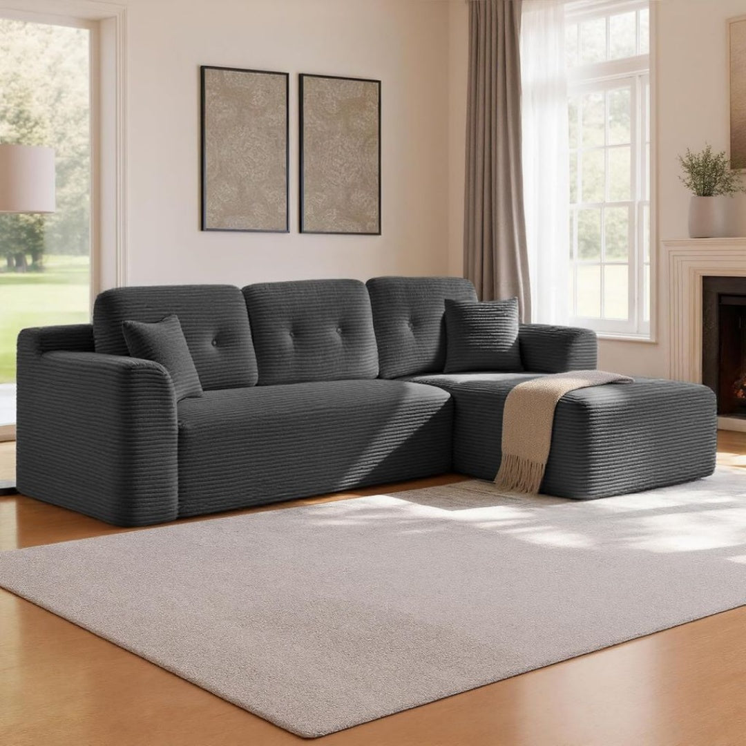 Canape Lit Convertible en Ardoise, Finition Gris