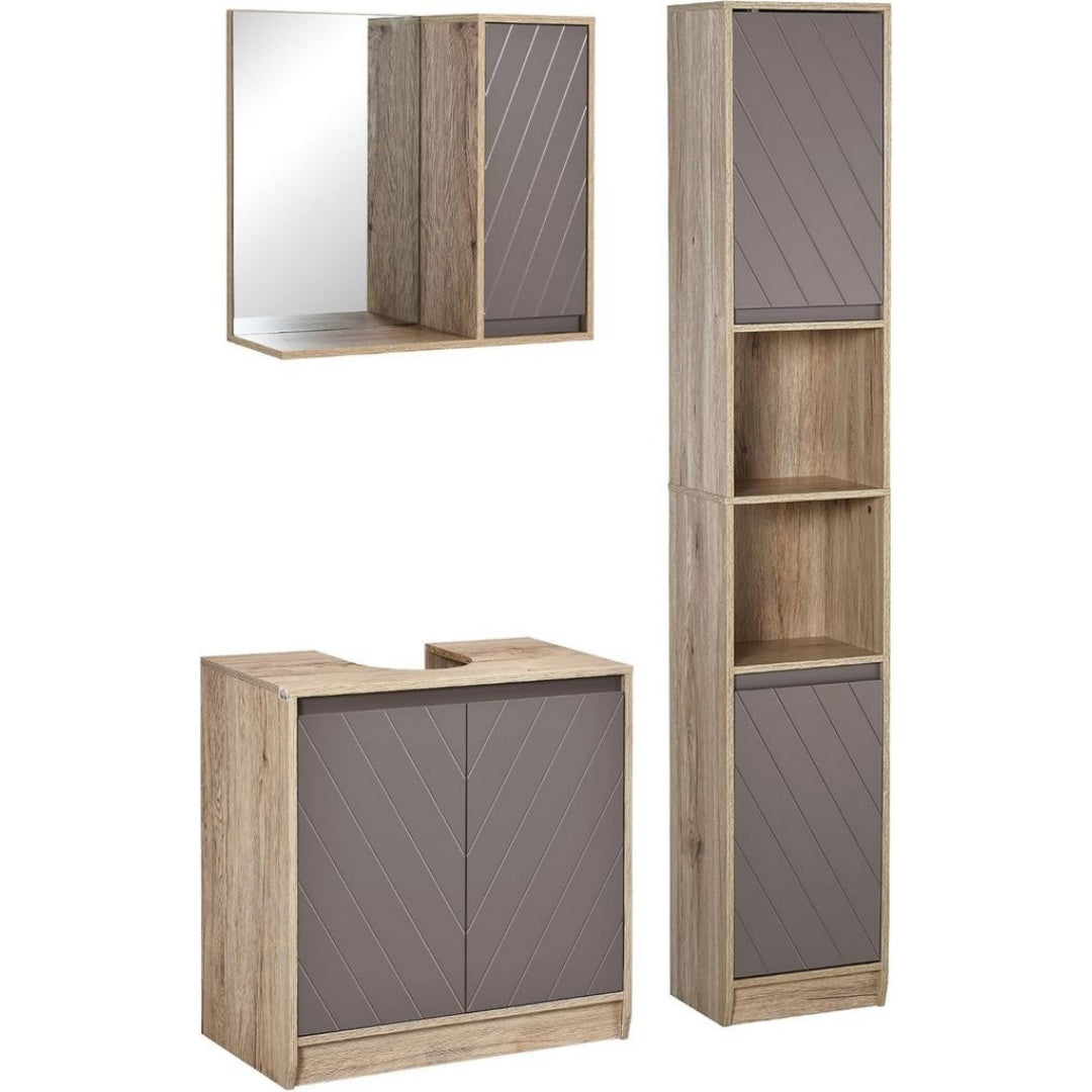 etagere - Bois de Chene, Gris, 57 x 14 x 49 cm