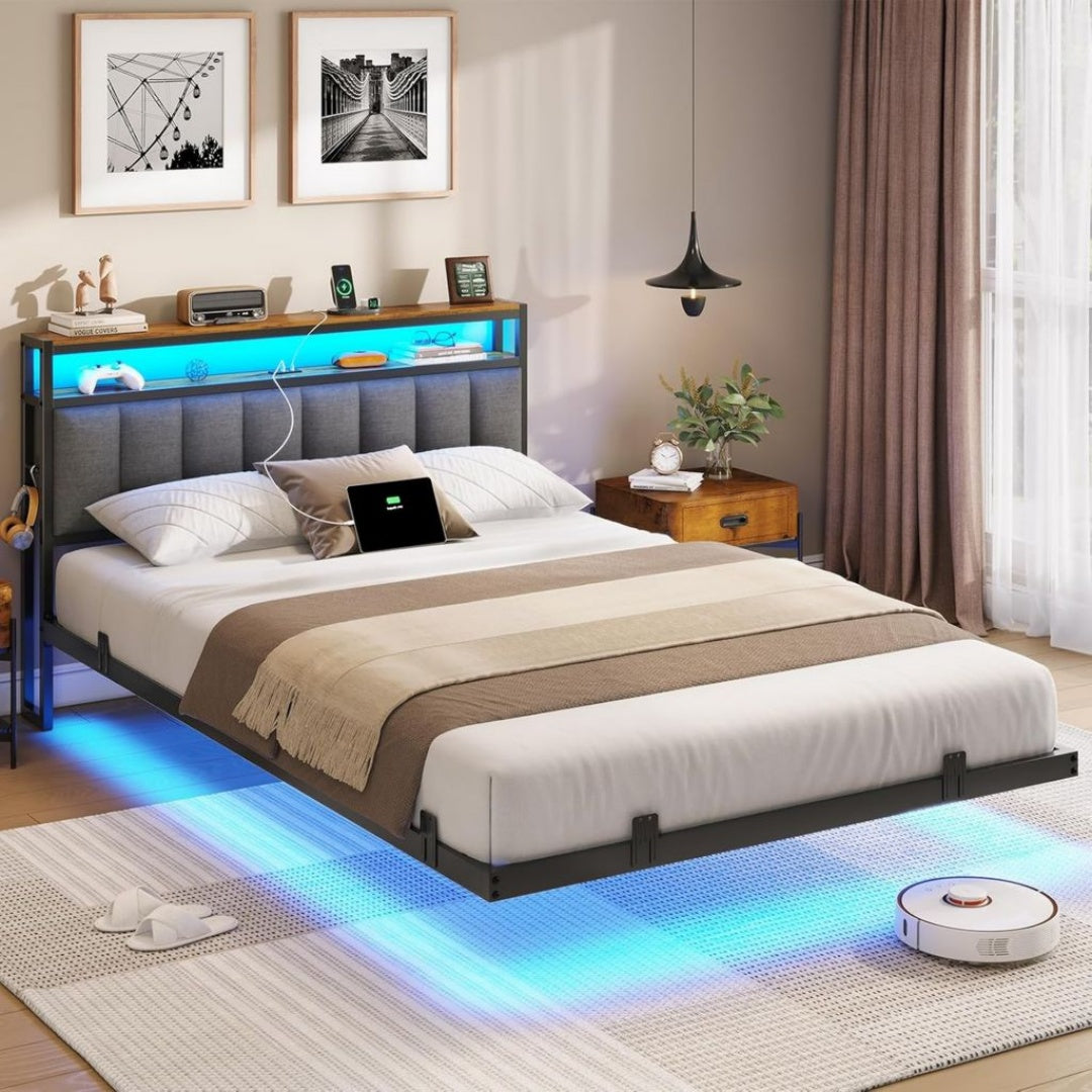 Lit Coffre avec Rangement en Metal de Qualite