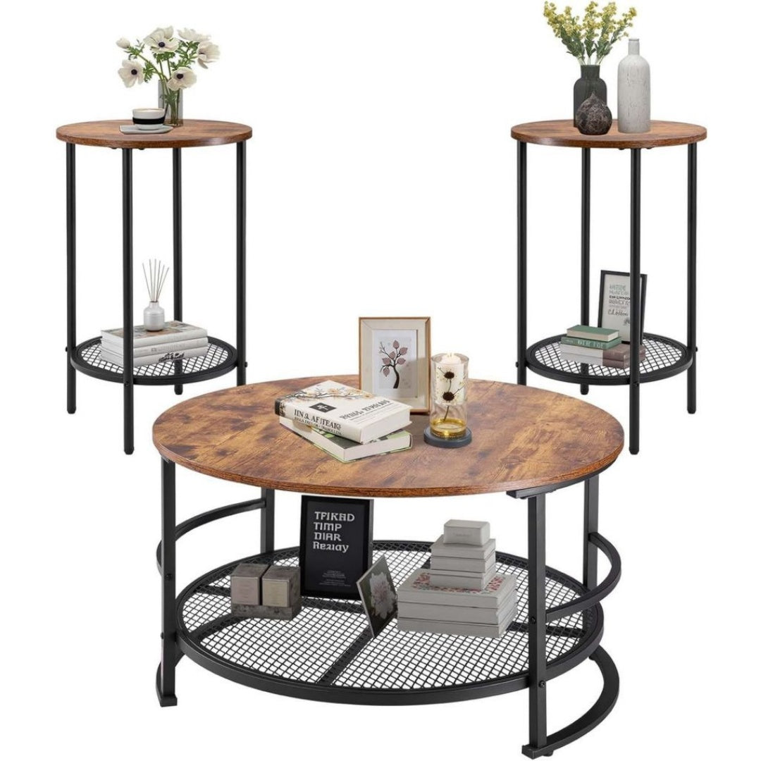 Table Basse en Metal, Finition Naturel